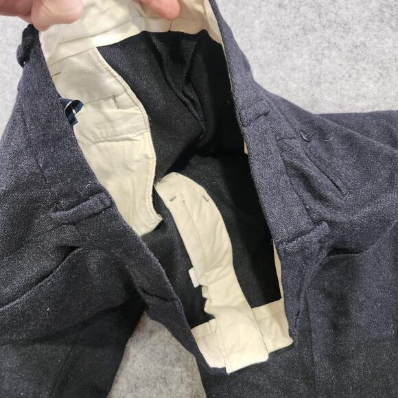 VTG Polo Ralph Lauren Pants Mens 36x28 Navy Wool Blend Pleated Dress Trouser - Picture 7 of 16